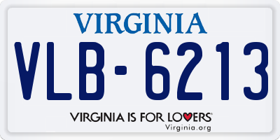 VA license plate VLB6213