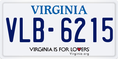 VA license plate VLB6215