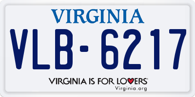 VA license plate VLB6217
