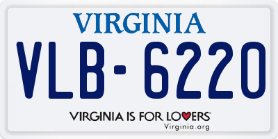 VA license plate VLB6220