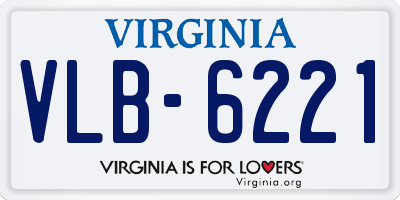 VA license plate VLB6221
