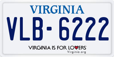 VA license plate VLB6222