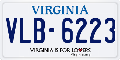 VA license plate VLB6223
