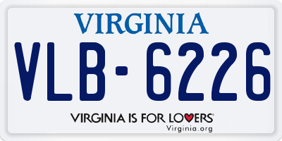 VA license plate VLB6226