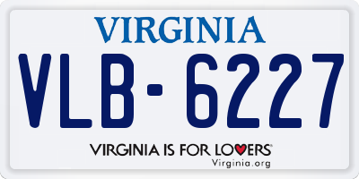 VA license plate VLB6227