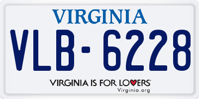 VA license plate VLB6228