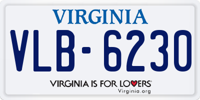 VA license plate VLB6230
