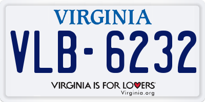 VA license plate VLB6232