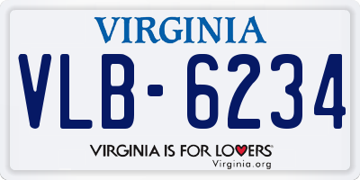 VA license plate VLB6234