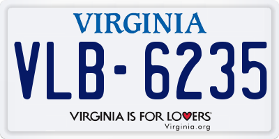VA license plate VLB6235
