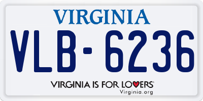 VA license plate VLB6236