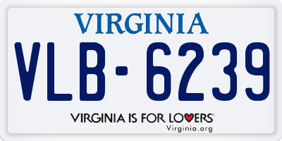 VA license plate VLB6239