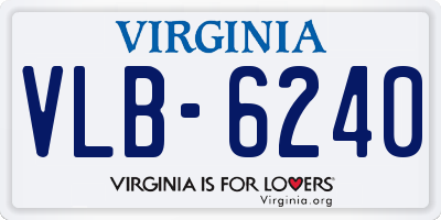 VA license plate VLB6240