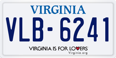 VA license plate VLB6241