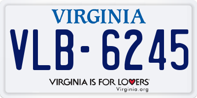 VA license plate VLB6245