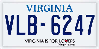 VA license plate VLB6247