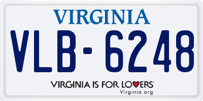 VA license plate VLB6248