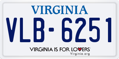 VA license plate VLB6251