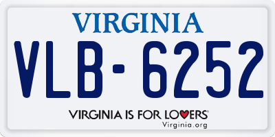 VA license plate VLB6252