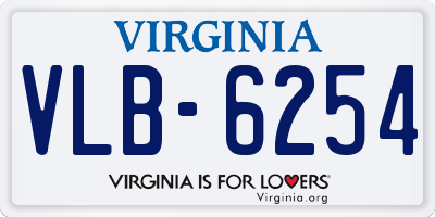 VA license plate VLB6254