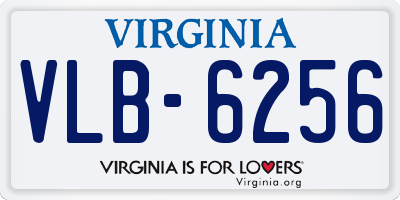 VA license plate VLB6256