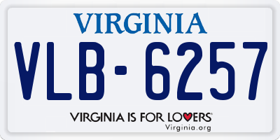 VA license plate VLB6257