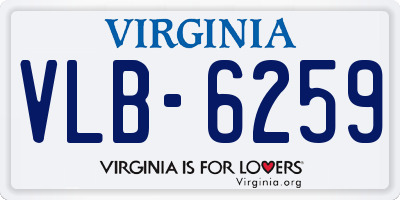 VA license plate VLB6259