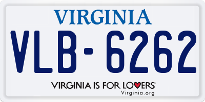 VA license plate VLB6262