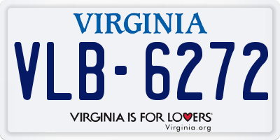 VA license plate VLB6272