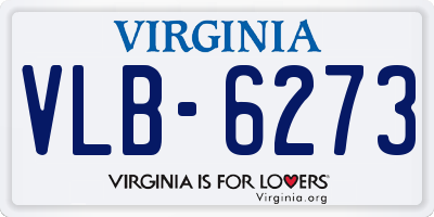 VA license plate VLB6273