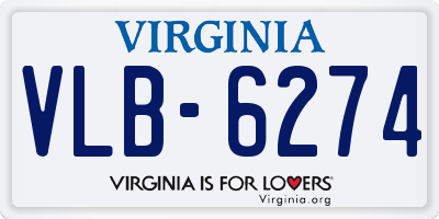 VA license plate VLB6274