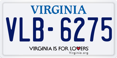 VA license plate VLB6275