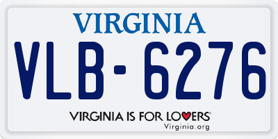 VA license plate VLB6276