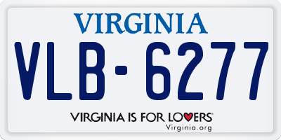 VA license plate VLB6277