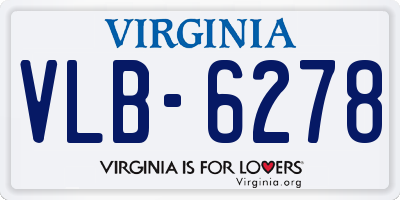 VA license plate VLB6278