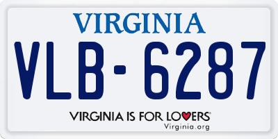 VA license plate VLB6287