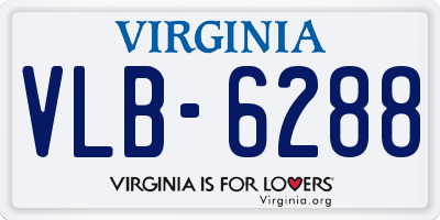 VA license plate VLB6288