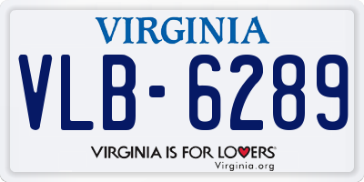 VA license plate VLB6289