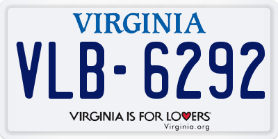 VA license plate VLB6292