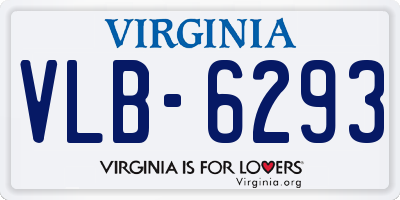 VA license plate VLB6293