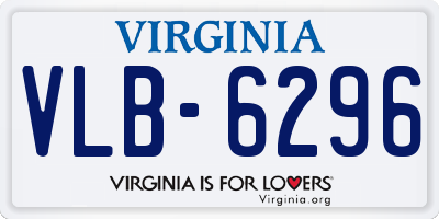 VA license plate VLB6296