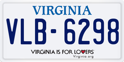 VA license plate VLB6298