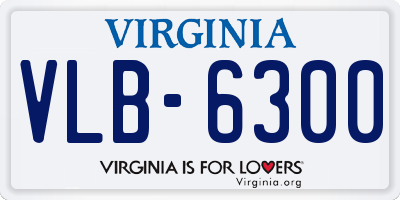 VA license plate VLB6300