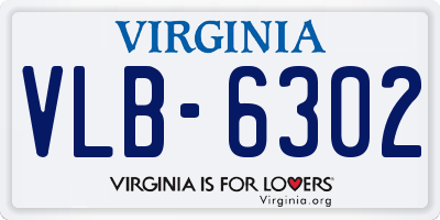 VA license plate VLB6302