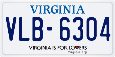 VA license plate VLB6304