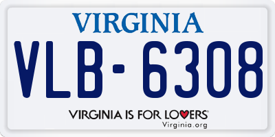 VA license plate VLB6308