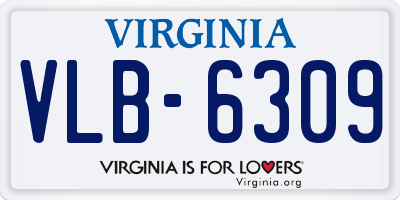 VA license plate VLB6309