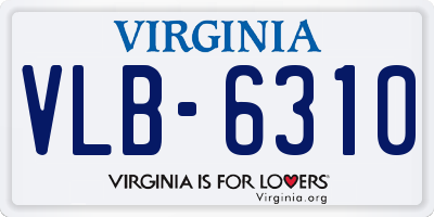 VA license plate VLB6310