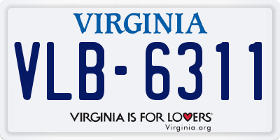 VA license plate VLB6311