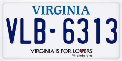 VA license plate VLB6313